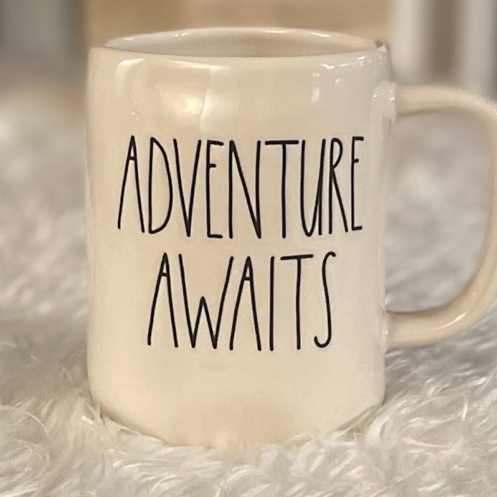 Rae Dunn ADVENTURE AWAITS Mug from the Artisan Collection,  Excellent condition
